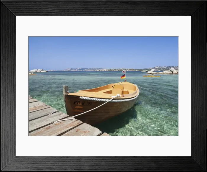Framed Print : Boat at a jetty, Palau, Sardinia, Italy, Mediterranean, Europe Framed Print : Boat at a jetty, Palau, Sardinia, Italy, Mediterranean, Europe
