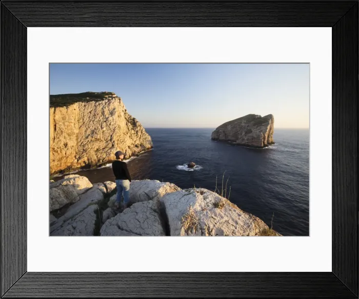 Framed Print : Woman enjoying the sunset, Capo Caccia, Province Nurra, Sardinia, Italy, Mediterranean, Europe Framed Print : Woman enjoying the sunset, Capo Caccia, Province Nurra, Sardinia, Italy, Mediterranean, Europe
