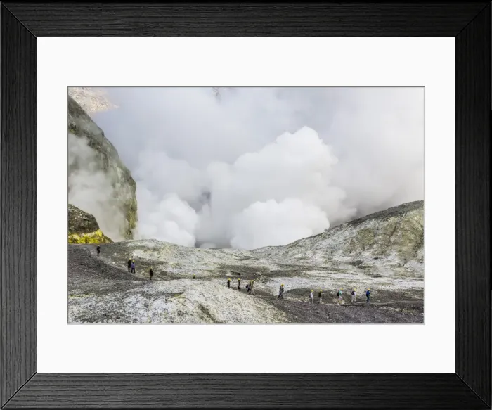 Framed Print : Visitors at an active andesite stratovolcano on White Island, North Island, New Zealand, Pacific Framed Print : Visitors at an active andesite stratovolcano on White Island, North Island, New Zealand, Pacific