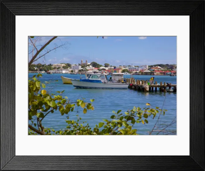 Framed Print : View of St. Johns from Harbour, St. Johns, Antigua, Leeward Islands, West Indies, Caribbean, Central America Framed Print : View of St. Johns from Harbour, St. Johns, Antigua, Leeward Islands, West Indies, Caribbean, Central America
