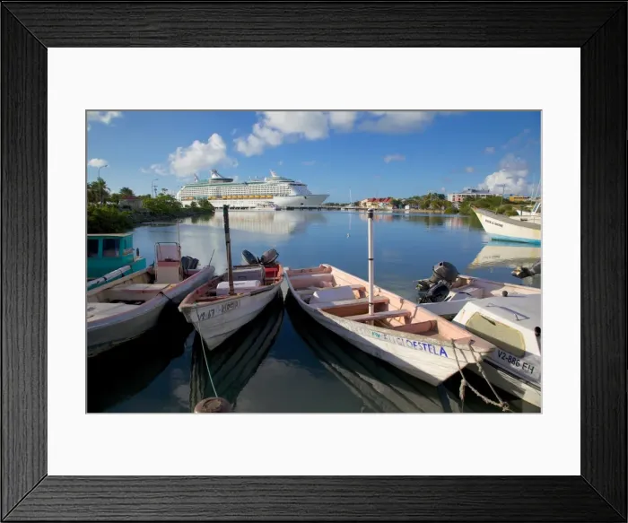 Framed Print : Cruise ship in St. Johns Harbour, St. Johns, Antigua, Leeward Islands, West Indies, Caribbean, Central America Framed Print : Cruise ship in St. Johns Harbour, St. Johns, Antigua, Leeward Islands, West Indies, Caribbean, Central America