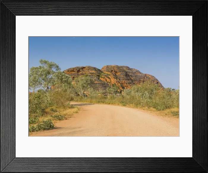 Framed Print : Road leading to the Purnululu National Park, UNESCO World Heritage Site, Bungle Bungle mountain range, Western Australia, Australia, Pacific