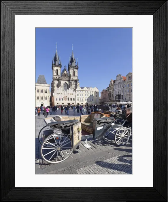 Framed Print : Horse carriage at the Old Town Square (Staromestske namesti) with Tyn Cathedral (Church of Our Lady Before Tyn), Prague, Bohemia, Czech Republic, Europe Framed Print : Horse carriage at the Old Town Square (Staromestske namesti) with Tyn Cathedral (Church of Our Lady Before Tyn), Prague, Bohemia, Czech Republic, Europe