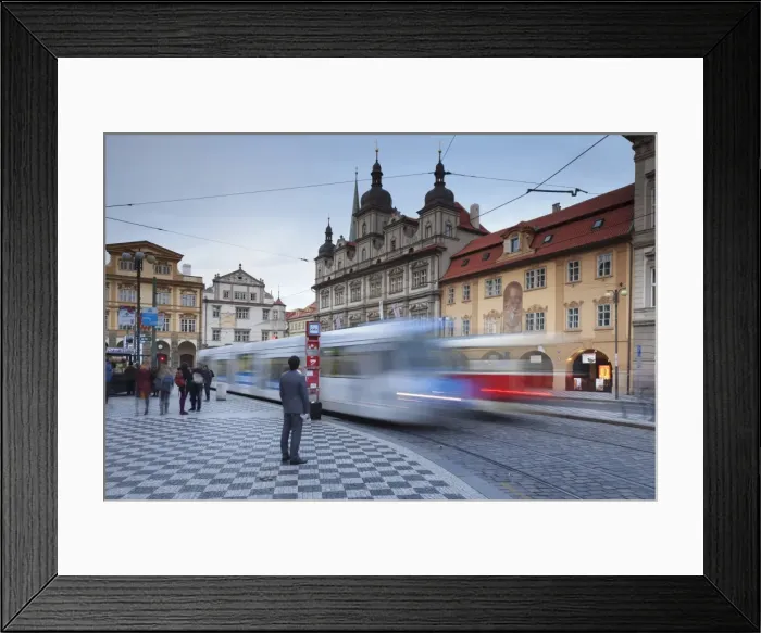 Framed Print : Tram, Mala Strana, Prague, Bohemia, Czech Republic, Europe Framed Print : Tram, Mala Strana, Prague, Bohemia, Czech Republic, Europe