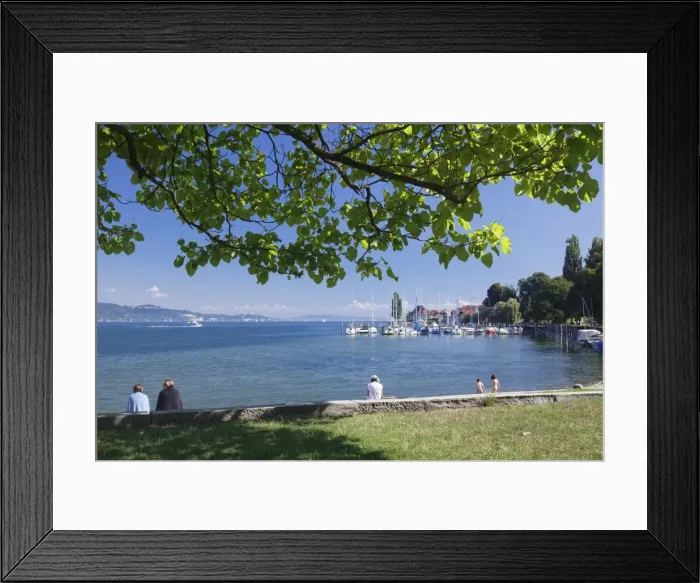 Framed Print : People sitting at the lakeshore, Bodman-Ludwigshafen, Lake Constance (Bodensee), Baden Wurttemberg, Germany, Europe Framed Print : People sitting at the lakeshore, Bodman-Ludwigshafen, Lake Constance (Bodensee), Baden Wurttemberg, Germany, Europe