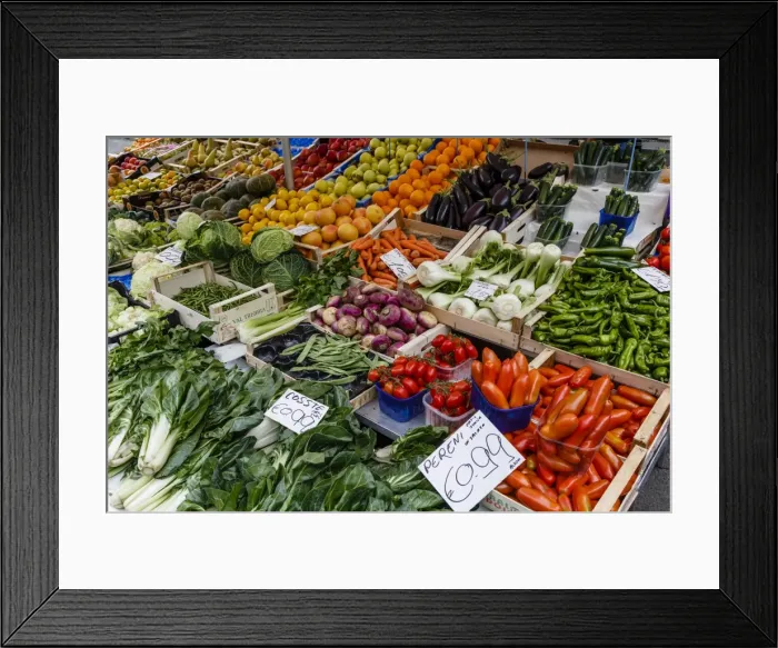 Framed Print : Fruits and vegetables at Papiniano market, Milan, Lombardy, Italy, Europe Framed Print : Fruits and vegetables at Papiniano market, Milan, Lombardy, Italy, Europe