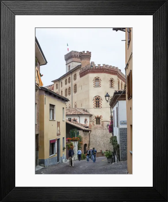 Framed Print : Street scene in Barolo village, Langhe, Cuneo district, Piedmont, Italy, Europe Framed Print : Street scene in Barolo village, Langhe, Cuneo district, Piedmont, Italy, Europe