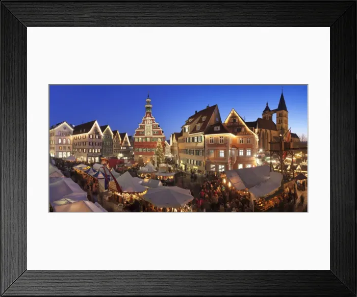 Framed Print : Christmas fair at the marketplace with old town hall and Sankt Dionys church, Esslingen, Baden Wurttemberg, Germany, Europe Framed Print : Christmas fair at the marketplace with old town hall and Sankt Dionys church, Esslingen, Baden Wurttemberg, Germany, Europe