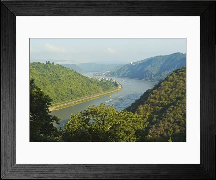 Framed Print : View of River Rhine near Kestert, Rhineland-Palatinate, Germany, Europe Framed Print : View of River Rhine near Kestert, Rhineland-Palatinate, Germany, Europe