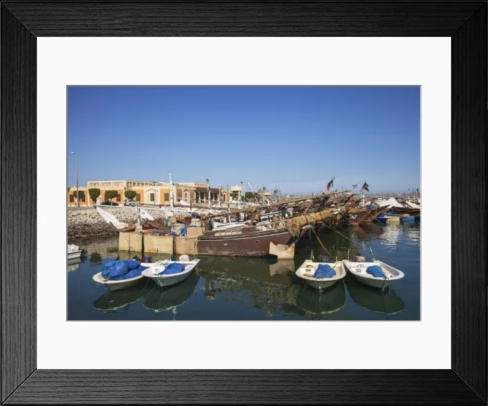 Framed Print : Fishing boats and dhows in the Old Ships port, Kuwait City, Kuwait, Middle East Framed Print : Fishing boats and dhows in the Old Ships port, Kuwait City, Kuwait, Middle East
