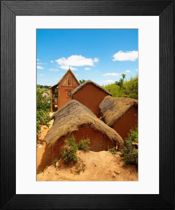 Framed Print : Traditional houses on Hill around Tananarive, Madagascar, Africa Framed Print : Traditional houses on Hill around Tananarive, Madagascar, Africa