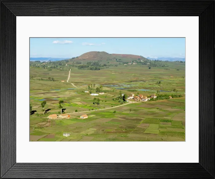 Framed Print : Traditional village on hill around Antsirabe, Madagascar, Africa Framed Print : Traditional village on hill around Antsirabe, Madagascar, Africa