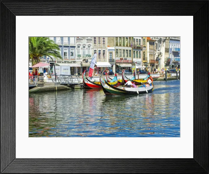Framed Print : Gondol-like moliceiros boats navigating on the Central Channel, Aveiro, Beira, Portugal, Europe Framed Print : Gondol-like moliceiros boats navigating on the Central Channel, Aveiro, Beira, Portugal, Europe