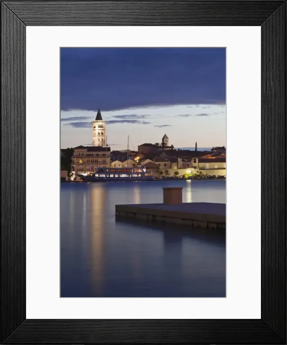 Framed Print : Old town of Rab at dusk, Rab town, Rab Island, Kvarner region, Dalmatia, Adriatic Sea, Croatia, Europe Framed Print : Old town of Rab at dusk, Rab town, Rab Island, Kvarner region, Dalmatia, Adriatic Sea, Croatia, Europe