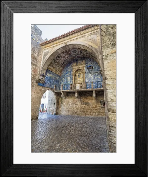 Framed Print : Porta da Vila decorated with azulejos, Obidos, Estremadura, Portugal, Europe