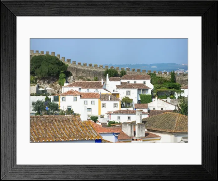 Framed Print : View over the old city and the ramparts, Obidos, Estremadura, Portugal, Europe Framed Print : View over the old city and the ramparts, Obidos, Estremadura, Portugal, Europe