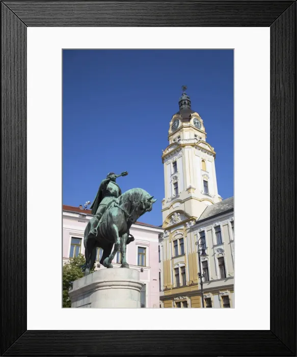 Framed Print : Town Hall and statue of Janos Hunyadi, Pecs, Southern Transdanubia, Hungary, Europe Framed Print : Town Hall and statue of Janos Hunyadi, Pecs, Southern Transdanubia, Hungary, Europe