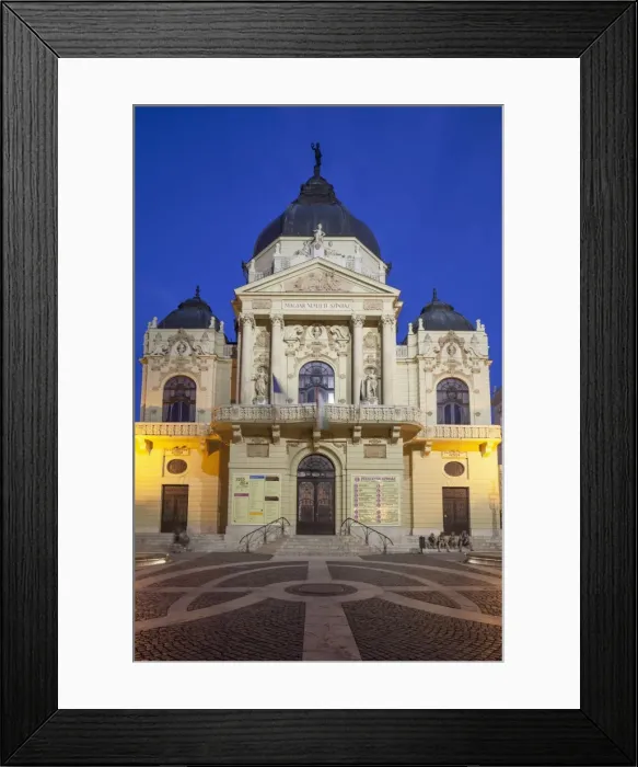 Framed Print : Pecs National Theatre at dusk, Pecs, Southern Transdanubia, Hungary, Europe Framed Print : Pecs National Theatre at dusk, Pecs, Southern Transdanubia, Hungary, Europe