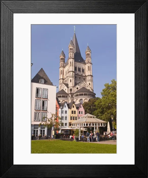 Framed Print : The tower of The Great Saint Martin church and the old town of Cologne