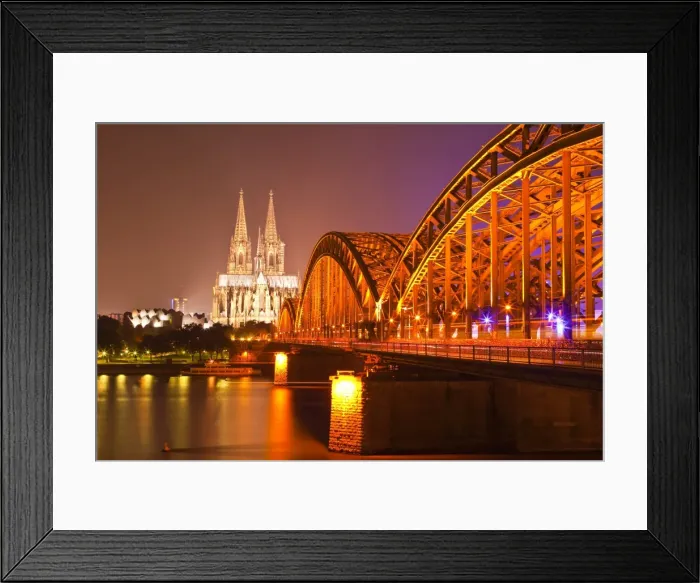 Framed Print : The River Rhine and Cologne Cathedral at night, Cologne, North Rhine-Westphalia, Germany, Europe Framed Print : The River Rhine and Cologne Cathedral at night, Cologne, North Rhine-Westphalia, Germany, Europe
