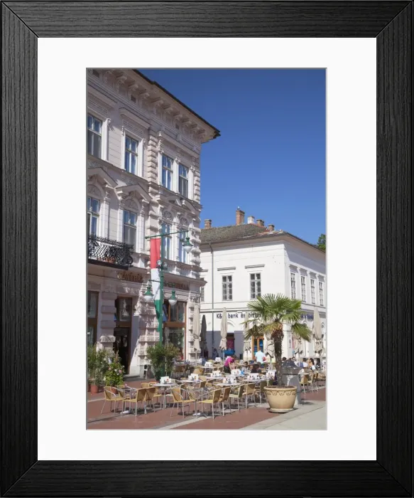 Framed Print : Outdoor cafes in Klauzal Square, Szeged, Southern Plain, Hungary, Europe Framed Print : Outdoor cafes in Klauzal Square, Szeged, Southern Plain, Hungary, Europe