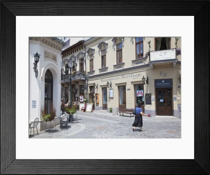 Framed Print : Shops in Historic Quarter, Bucharest, Romania, Europe Framed Print : Shops in Historic Quarter, Bucharest, Romania, Europe