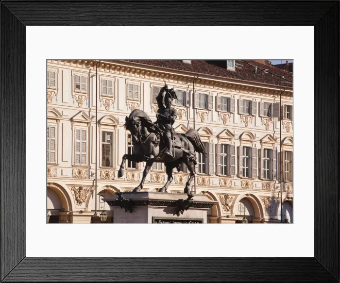 Framed Print : The Caval ed Brons (Bronze Horse) in Piazza San Carlo, Turin, Piedmont, Italy, Europe Framed Print : The Caval ed Brons (Bronze Horse) in Piazza San Carlo, Turin, Piedmont, Italy, Europe