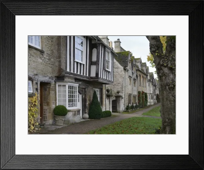 Framed Print : Old Cotswod stone and timber-framed houses, Sheep Street, Burford, Cotswolds, Oxfordshire, England, United Kingdom, Europe