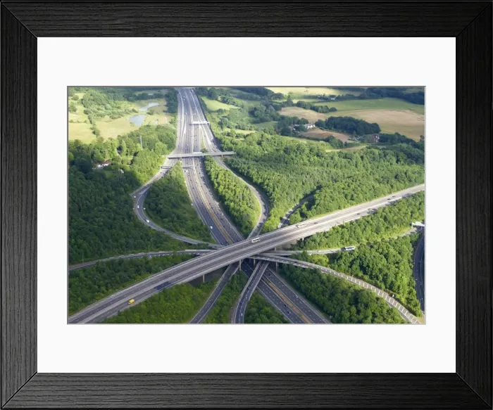 Framed Print : Aerial photo of M23 flyover M25, near Redhill, Surrey, England, United Kingdom, Europe Framed Print : Aerial photo of M23 flyover M25, near Redhill, Surrey, England, United Kingdom, Europe