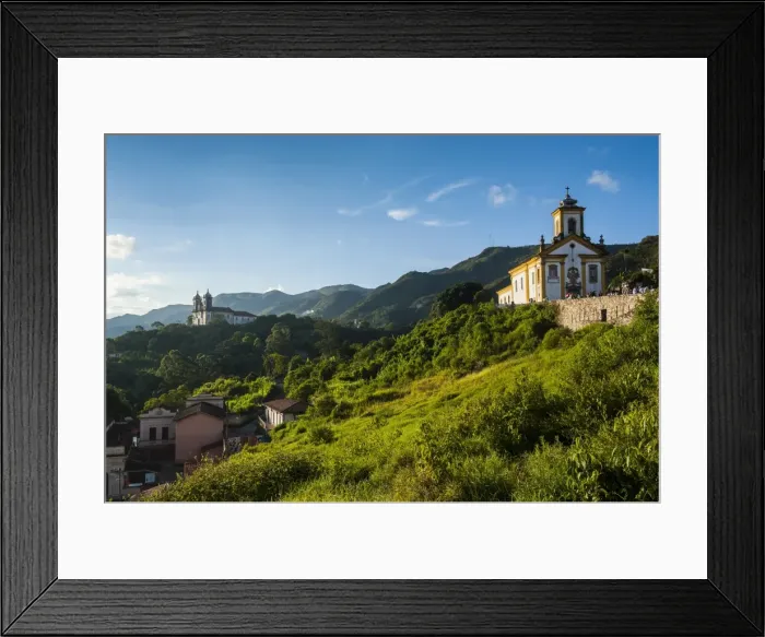 Framed Print : Churches above Ouro Preto, UNESCO World Heritage Site, Minas Gerais, Brazil, South America Framed Print : Churches above Ouro Preto, UNESCO World Heritage Site, Minas Gerais, Brazil, South America