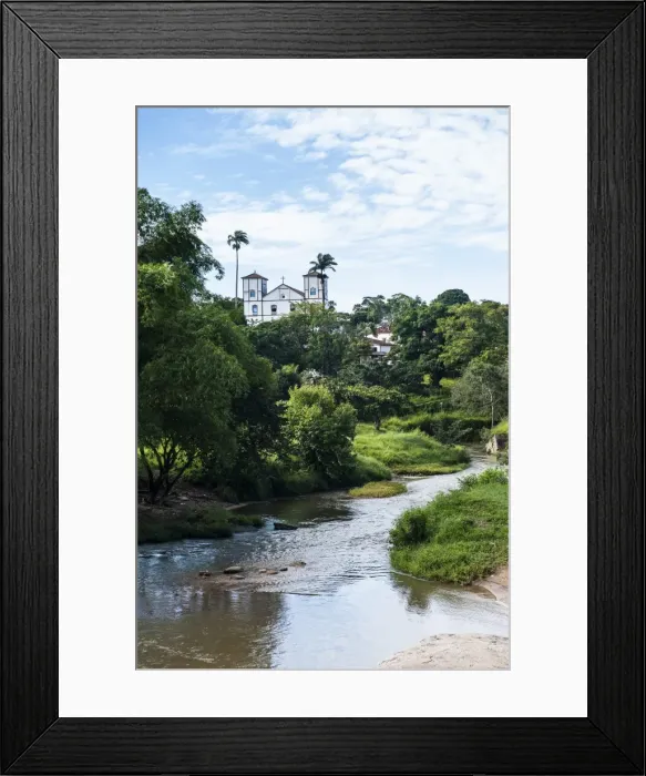 Framed Print : Matrix Church of Our Lady of the Rosary behind a pretty lush landscape in the historic village of Pirenopolis, Goais, Brazil, South America Framed Print : Matrix Church of Our Lady of the Rosary behind a pretty lush landscape in the historic village of Pirenopolis, Goais, Brazil, South America