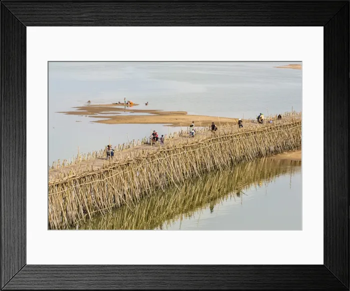 Framed Print : Bamboo bridge along the Mekong River near the capital city of Phnom Penh, Cambodia, Indochina, Southeast Asia, Asia Framed Print : Bamboo bridge along the Mekong River near the capital city of Phnom Penh, Cambodia, Indochina, Southeast Asia, Asia