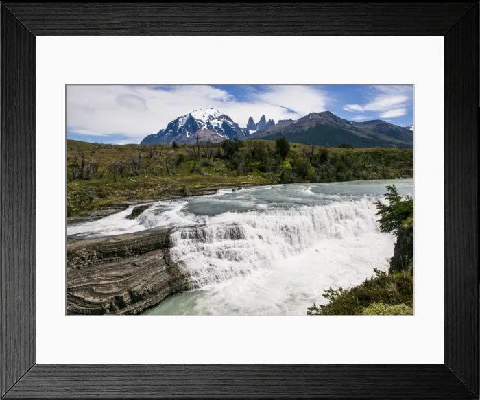 Framed Print : Rio Paine waterfalls in the Torres del Paine National Park, Patagonia, Chile, South America Framed Print : Rio Paine waterfalls in the Torres del Paine National Park, Patagonia, Chile, South America