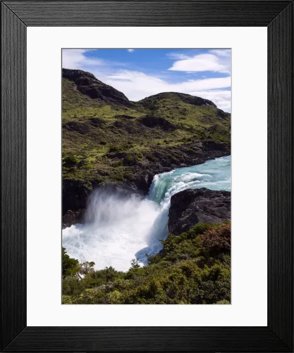 Framed Print : Salto Grande waterfall in the Torres del Paine National Park, Patagonia, Chile, South America Framed Print : Salto Grande waterfall in the Torres del Paine National Park, Patagonia, Chile, South America