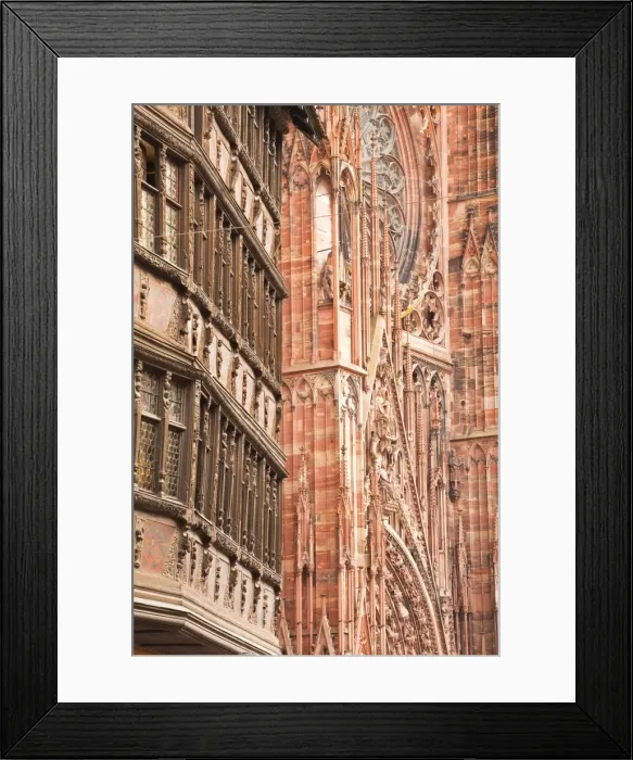 Framed Print : Place de la Cathedrale in Strasbourg, Bas-Rhin, Alsace, France, Europe Framed Print : Place de la Cathedrale in Strasbourg, Bas-Rhin, Alsace, France, Europe