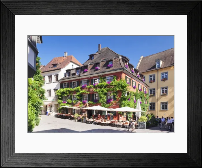 Framed Print : Hotel and vine tavern Lowen at the town square, Meersburg, Lake Constance, Baden Wurttemberg, Germany, Europe Framed Print : Hotel and vine tavern Lowen at the town square, Meersburg, Lake Constance, Baden Wurttemberg, Germany, Europe