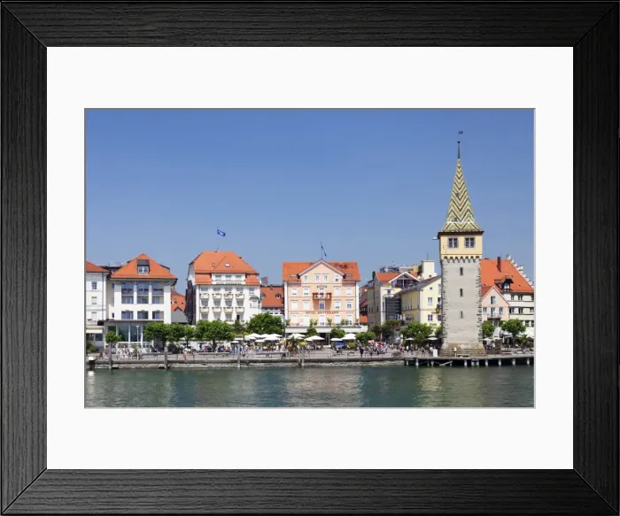 Framed Print : Seafront of the old town with Mangturm tower and port, Lindau, Lake Constance (Bodensee), Bavaria, Germany, Europe Framed Print : Seafront of the old town with Mangturm tower and port, Lindau, Lake Constance (Bodensee), Bavaria, Germany, Europe