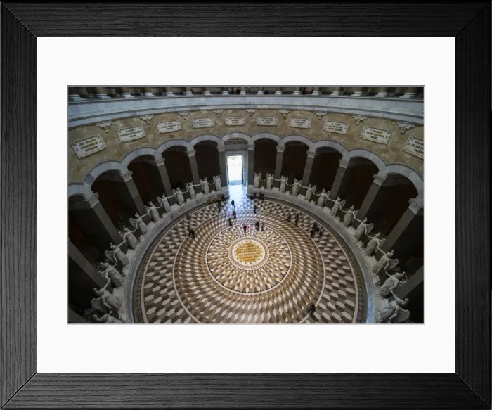 Framed Print : Tourists walking around the Befreiungshalle (Hall of Liberation) upon Mount Michelsberg above the city of Kelheim, Bavaria, Germany, Europe Framed Print : Tourists walking around the Befreiungshalle (Hall of Liberation) upon Mount Michelsberg above the city of Kelheim, Bavaria, Germany, Europe