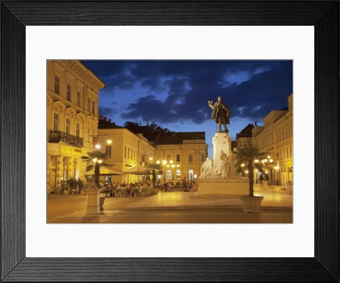 Framed Print : Klauzal Square at dusk, Szeged, Southern Plain, Hungary, Europe Framed Print : Klauzal Square at dusk, Szeged, Southern Plain, Hungary, Europe