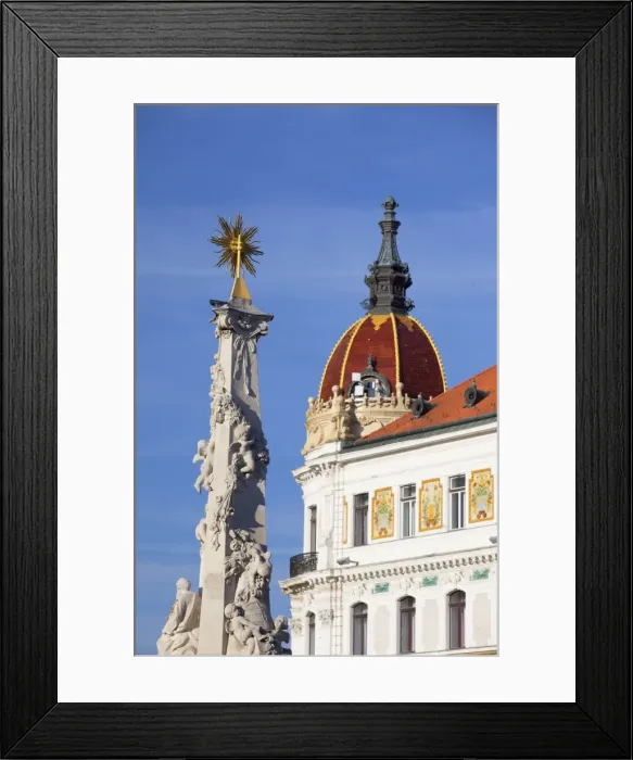 Framed Print : County Hall and Trinity Column in Szechenyi Square, Pecs, Southern Transdanubia, Hungary, Europe Framed Print : County Hall and Trinity Column in Szechenyi Square, Pecs, Southern Transdanubia, Hungary, Europe