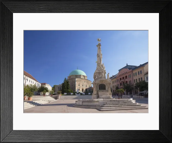 Framed Print : Mosque Church and Trinity Column in Szechenyi Square, Pecs, Southern Transdanubia, Hungary, Europe Framed Print : Mosque Church and Trinity Column in Szechenyi Square, Pecs, Southern Transdanubia, Hungary, Europe