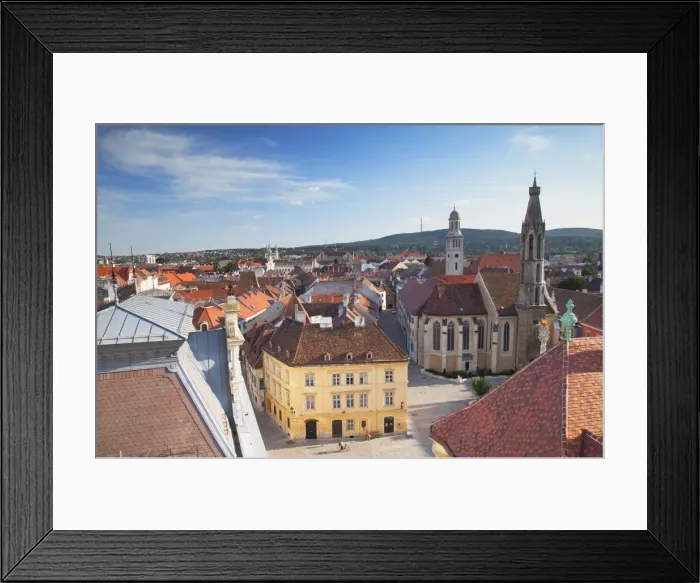 Framed Print : View of Main Square, Sopron, Western Transdanubia, Hungary, Europe Framed Print : View of Main Square, Sopron, Western Transdanubia, Hungary, Europe