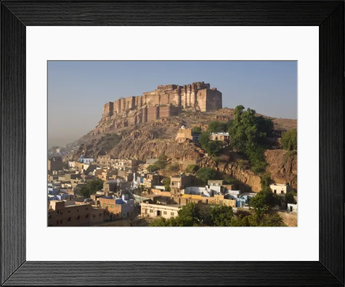 Framed Print : Meherangarh Fort, Jodhpur (The Blue City) Western Rajasthan, India, Asia Framed Print : Meherangarh Fort, Jodhpur (The Blue City) Western Rajasthan, India, Asia
