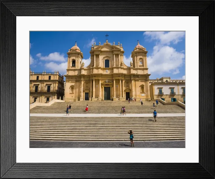 Framed Print : Tourists at Duomo (Noto Cathedral) (St. Nicholas Cathedral), Noto, Val di Noto, UNESCO World Heritage Site, Sicily, Italy, Europe Framed Print : Tourists at Duomo (Noto Cathedral) (St. Nicholas Cathedral), Noto, Val di Noto, UNESCO World Heritage Site, Sicily, Italy, Europe
