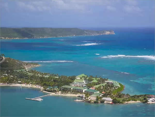 View of Mamora Bay and St. James Club, Antigua, Leeward Islands, West Indies, Caribbean, Central America