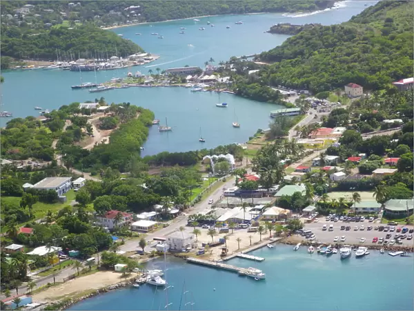View of Falmouth Harbour, English Harbour and Nelsons Dockyard, Antigua, Leeward Islands, West Indies, Caribbean, Central America