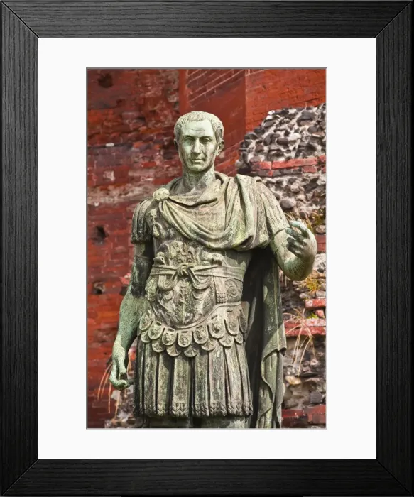 Framed Print : A statue of Julius Cesar in front of Porta Palatina, Turin, Piedmont, Italy, Europe Framed Print : A statue of Julius Cesar in front of Porta Palatina, Turin, Piedmont, Italy, Europe