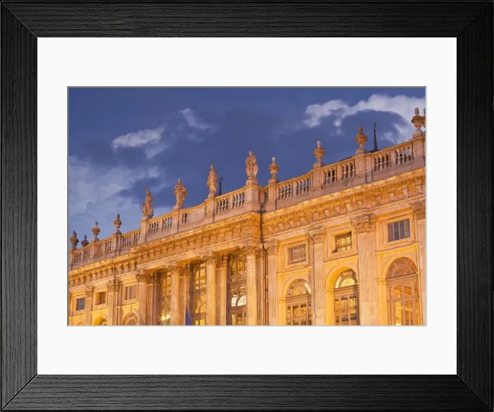 Framed Print : Palazzo Madama lit up at night, Turin, Piedmont, Italy, Europe Framed Print : Palazzo Madama lit up at night, Turin, Piedmont, Italy, Europe