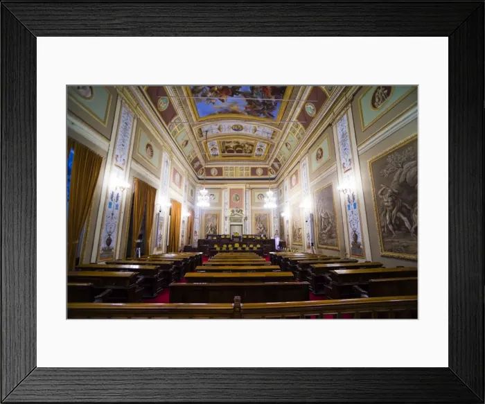 Framed Print : Courtroom at Royal Palace of Palermo (Palazzo Reale) (Palace of the Normans), Palermo, Sicily, Italy, Europe