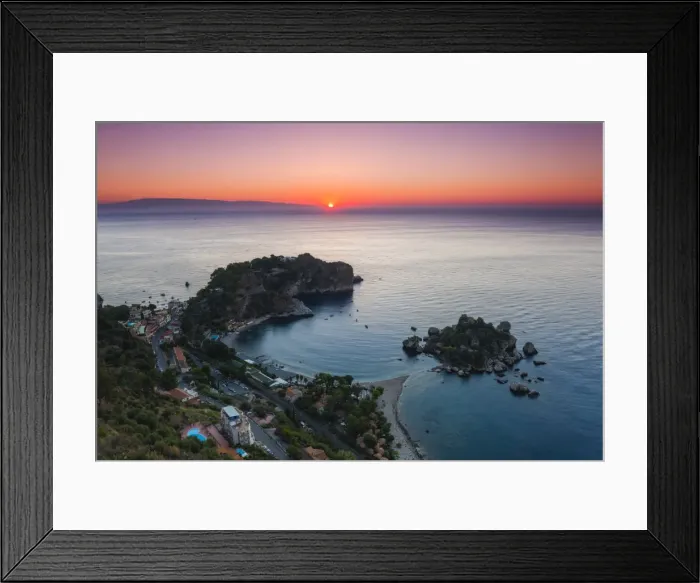 Framed Print : Isola Bella Beach and Isola Bella Island at sunrise, Taormina, Sicily, Italy, Mediterranean, Europe Framed Print : Isola Bella Beach and Isola Bella Island at sunrise, Taormina, Sicily, Italy, Mediterranean, Europe